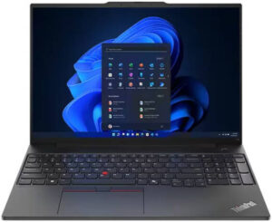 Lenovo ThinkPad E16 Gen 2 Laptop, 16" WUXGA IPS Display, Intel Core Ultra 7 155H Processor, 16GB RAM, 512GB SSD, Intel Arc Graphics, ENG Backlit K/B, FreeDos, Black | 21MA001PGP