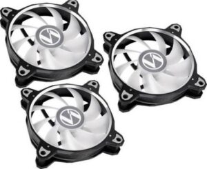Lian Li BR Lite RGB PWM 120mm Case Fan, Triple Pack, Max.48 CFM / Max. 1.23 mm H2O Static Pressure, Black | BR-LITE-120-3