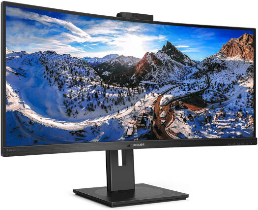 Philips P Series Curved Monitor, 34" VA Display, WQHD Resolution, 100Hz Refresh Rate, 4ms (GtG) Response Time, SmartImage, 16.7m Color Display, KVM Technology, Black | 346P1CRH - Image 2