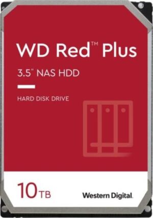 WD Red Plus 10TB NAS Hard Disk Drive, 7200 RPM Class, CMR, SATA 6Gb/s, 256MB Cache, 3.5'' Form Factor, Up to 215 MB/s Sustained Transfer Rate, 1 Million Hours MTBF,  | WD101EFBX