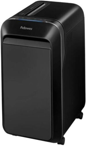 Fellowes Powershred LX221 Micro-Cut Office Shredder, Shreds Up to 20 A4 Sheets into Over 2500 Particles, 30 Minutes of Non-stop Shred Time, Large 30 Litre Pull-Out Bin, DIN Level P5, Black | 5050401