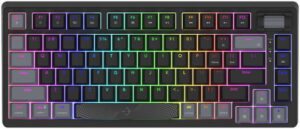 AQIRYS Adara Mini Mechanical Keyboard, HaiMu Linear Pink Switches, Hot-Swappable, Cherry Profile, Double Shot PBT Keycaps, Anti-Ghosting, N-Key rollover, English (US) Layout, Black | AQRYS_ADARAMBK