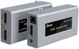 DTECH DT-7053 HDMI Single Cable Extender, 1080P @ 60hz Resolution, 225MHz Bandwidth, Up To 60 Meters Transmission Distance, Silver | DT-7053