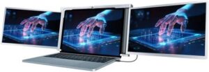 Powerology PDSLM13 Dual Screen Portable Monitor 13.3" to 17.3" Laptops, Single Wire Connection, Windows & Mac Compatibility, 800 1 Contrast, 30ms Response Time, 16 9 Aspect Ratio, Silver | PDSLM13