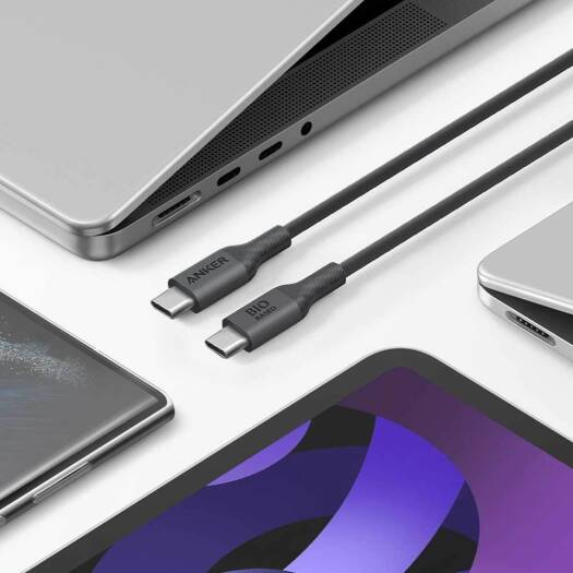 Anker 542 USB-C To C Cable Bio-Based 6ft, 25,000-bend Lifespan, Up To 100W Fast Charging And Data Transfer, Smartphones And USB Type C Devices, Black | A80F2H11 - Image 5