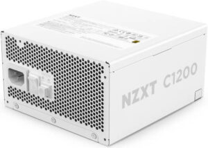 NZXT C1200 Gold ATX 3.1 1200W Fully Modular Power Supply, 80 PLUS Gold Efficiency, 135mm Fluid Dynamic Bearing Fan, 2300 RPM Fan Speed, 93.02 CFM Airflow, Japanese Capacitors, White | PA-2G2BW-UK