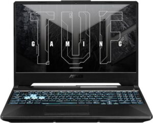 ASUS TUF Gaming A15 Laptop With 15.6-Inch Display, AMD Ryzen 7-7435HS, 8GB RAM, 512GB SSD, NVIDIA GeForce RTX 2050 - 4GB Graphics Card, Windows 11 Home English/Arabic, Black | FA506NFR-HN004W