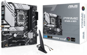 ASUS PRIME B760M-A WIFI LGA1700 mATX Motherboard, Intel B760 Chipset, 4x DDR5 DIMM, Support up to 128GB Memory, Wi-Fi 6 / 2.5Gb ETH / PCIe 4.0, USB 2.0 / 3.2 Type-C, 2*M.2, HDMI/DP | 90MB1EL0-M1EAY0