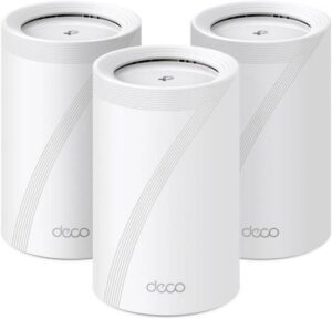 TP-Link Deco BE65, (3-Pack), BE9300 Whole Home Mesh WIFI 7 System, 9214 Mbps Wireless Tri-Band WiFi, 2.5 Gbps Wired, MLO, HomeShield, Combined Backhaul, White | Deco BE65 V1