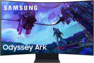 SAMSUNG G97NC Odyssey Ark Curved Gaming Monitor, 55" UHD 165Hz Display, 16 9 Quantum Mini-LED Panel, 1ms (GtG) Response TIme, 1.07B Colors with HDR10+, Quad Speakers, Remote, Black | LS55CG97WNMXUE