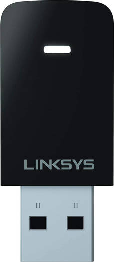 Linksys WUSB6100M Dual-Band AC600 Wi-Fi 5 Micro USB Adapter, 2.4 GHz & 5.33 GHz Frequency, Metal Antenna, Simultaneous Dual-Band, MU-MIMO Technology, Black | WUSB6100M
