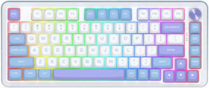 Redragon K681 75% Mechanical Keyboard, 81 Key, Hot-Swappable, RGB Backlight, Anti-Ghosting Keys, Double-Shot Keycaps, ENG Layout, Longyin Linear Switch, Tri-mode Connectivity, Purple | K681WBP-RGB-PRO