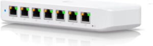Ubiquiti Ultra 60W Switch, Ethernet In-Band, 8x GbE RJ45 Ports, 11.904 Mpps Forwarding Rate, 16 Gbps Switching Capacity, Polycarbonate Enclosure Material, White | USW-Ultra-60W (52W)