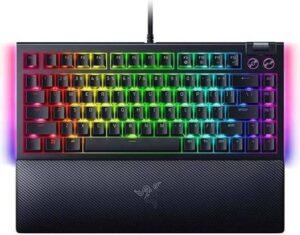 Razer BlackWidow V4 75% Mechanical Keyboard, Razer Orange Tactile Switch, Wired Connectivity, Detachable Type-C Cable, 5052 Aluminum Alloy Top Case, Black | RZ03-05000100-R3M1