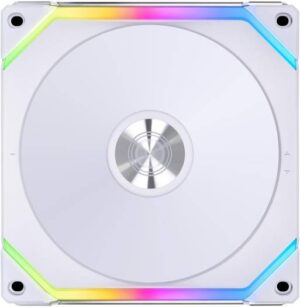 Lian li UNI Fan SL140 V2 ARGB Case Fan, PBT+PC+Aluminum Materials, 140mm Fan, Up to 1600RPM Fan Speed, Up to 77.6CFM Airflow, Fluid Dynamic Bearing, Single Pack, White | G99.14SLV21W.00