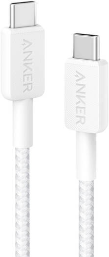ANKER 322 USB-C to USB-C Charging Cable, 480 Mbps Speed, Braided Cable, White | A81F6-WT