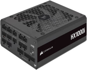 Corsair HX1000i Fully Modular Ultra-Low Noise ATX PC Power Supply, 1000W Power, 80 Plus Platinum Efficiency, ATX 3.1 & PCIe 5.1 Certified, FDB Fan, 140mm Fan Size, Zero RPM Mode, Black | CP-9020259-UK