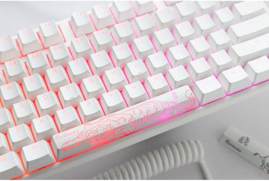 Ducky One 80% Mechanical Keyboard, Cherry MX Blue Mechanical Switch, Double Shot PBT, Detachable USB-C, English-Arabic Layout, Pure White | DKON2187ST-CARPDPWWWSC1 - Image 7