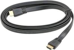High-Speed V1.4 HDMI Male-to-Male Universal Flat Cable, Full HD 1080p@60Hz, Ultra HD 3840x2160@30Hz, 10.2 Gbps Transfer Rate, for TV/Projectors/Monitors/Laptops, 1.5m, Black