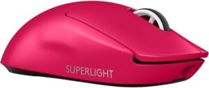 Logitech G Pro X Superlight 2 Lightspeed Wireless Gaming Mouse, Lightforce Hybrid Switches, HERO 2 Sensor with 32,000 DPI, 5 Prog Buttons, Up to 95H Battery Life, USB-C, PC & Mac, Pink | 910-006798