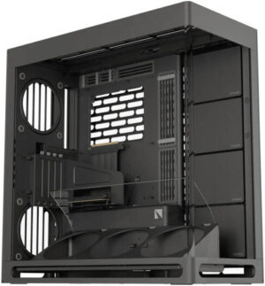 HAVN HS 420 E-ATX Mid Tower VGPU Edition Computer Case, Up To 420mm Radiators, 11x Fan Support, SGCC Sheet Metal, Tempered Glass, ABS, Zinc Alloy, NdFeB Magnets, Black | HVN-CA-HS420-08