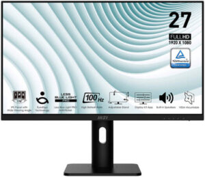 MSI Pro MP273AP Business Productivity Monitor, 27" IPS Display, FHD Resolution, 100Hz Refresh Rate, 1ms (MPRT) Response Time, Adaptive-Sync Support, 16.7m Color Display, Black | MP273AP