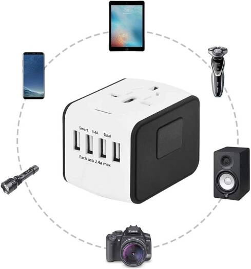 Generic Travel Adapter, Universal International Power Adapter with 3USB Port And Type-C International Wall Charger Worldwide AC Power Plug for Multi-nation Travel UK, EU, AU Over 200 Countries, White - Image 6