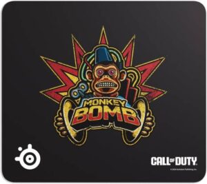 SteelSeries QcK x Call of Duty Monkey Bomb Edition Mousepad, 450 mm x 400 mm x 2mm Dimension, Micro-Woven Cloth, Optimized for Low & High CPI Tracking Movements | 63449