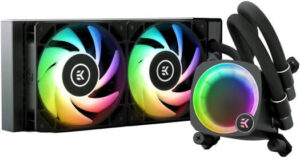 EKWB EK-Nucleus AIO CR240 Lux D-RGB Liquid CPU Cooler, 240mm Radiator, 120 mm D-RGB Daisy-chainable Fans, 550 - 2300 RPM Fan Speed, 72 CFM Air Flow, Applicable for AMD / Intel, Black | 3831109851678