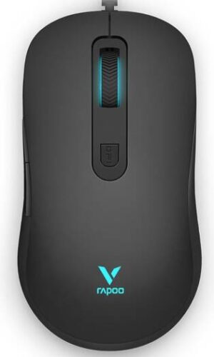 Rapoo V16RGB Optical Gaming Mouse, Ergonomic Ambidextrous Design, Adjustable 12,800 DPI Gaming Sensor, 5 Mouse Buttons, RGB Multi-Color Light System, Black | 11928