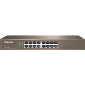 Tenda 16-Port Fast Ethernet Switch, 10/100M RJ45 Ports, 6Kv Lightning Protection, 4K MAC Address Table, 3.2Gbps Capacity | TEF1016D
