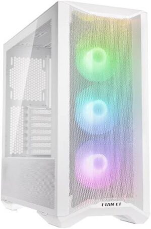 Lian Li Lancool II Mesh C RGB Snow Edition Case, 3x Included 120mm A-RGB Fans, 3-Pin Max 1300rpm, White | lancoolIIMesh-SW