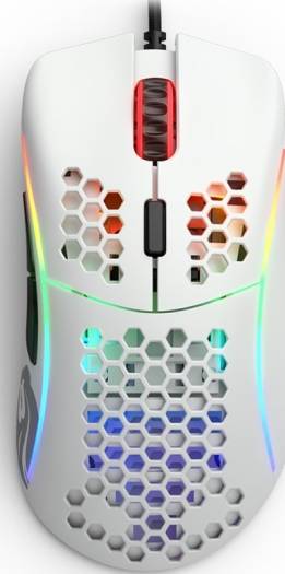 Glorious Model D Mouse, DPI Indicator, Pixart 3360 Sensor, HoneyComb Shell, 250+ IPS Tracking Speed, 1000Hz Polling Rate, Ascended Cord, Matte White | GD-WHITE