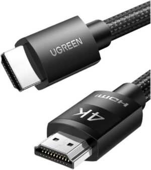 UGREEN Braided 4K Male to Male HDMI Cable, High-Speed HDMI 2.0 Cord, 18Gbps with Ethernet, 4K@60HZ HDR ARC Video Wire, Compatible with Laptop, PS5 & Smart TV, 2 Meter, Black | 40101B