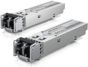 Ubiquiti Networks LC Multi-Mode SFP Optical Module Transceivers, Duplex LC, Up to 1.25 Gb/s Throughput, MM Fiber, up to 550m Range, Pack 2 | UACC-OM-MM-1G-D-2