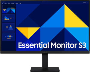 SAMSUNG S3 S30GD Essential Monitor, 24" IPS Display, FHD Resolution, 100Hz Refresh Rate, 5ms (GtG) Response Time, Flicker-Free Technology, 16.7m Color Support, Black | LS24D300GAMXUE