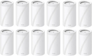 TP-Link BE19000 Tri-Band Mesh Wi-Fi 7 System, 1x 10Gbps Ethernet/Fiber Combo WAN/LAN Port + 1x 10Gbps WAN/LAN port + 2x 2.5 Gbps Ports, 12-Stream 19 Gbps, 320MHz Bandwidth, 10 Pack, White | DecoBE85