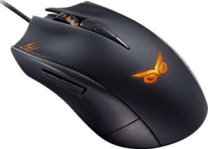 Asus Strix-Claw Dark 5000 DPI Gaming Mouse, PixArt PMW3310 Gaming Optical Sensor, Braided-Fider Cable, Black | 90YH00C2-BAUA00