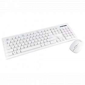 Genuine Wireless Desktop Keyboard Mouse Combo, 1000dpi, Soft Rubber Coating, Water Repellent, English Keyboard Layout, USB 2.0, White | GN-KM232W