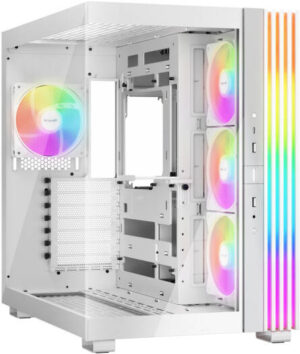 Be Quiet! Light Base 600 LX ATX Computer Case, 4x Light Wings LX 120mm Pre-Installed Fan, Up to 360mm Radiator & 10x Fan Max Support, Fully Windowed Front & Side Panel, White | BGW68