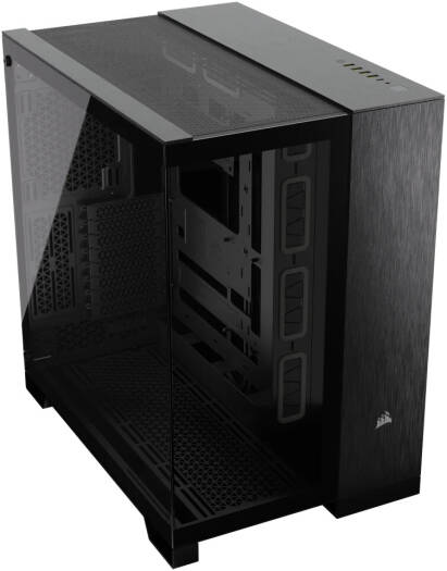 Corsair 6500X Mid-Tower Dual Chamber PC Case, Panoramic Tempered Glass, Support Up to 10x 120mm Fans, Up to 360mm Radiator, Reverse Connection MB Compatible, Black/obsidian Aluminum | CC-9011283-WW - Image 2