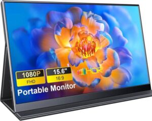 MagicRaven Portable Monitor, 15.6" IPS Display, FHD Resolution, 60Hz Refresh Rate, 5 - 8ms Response Time, Vivid Image, Smooth Gameplay, Dual Built-In Speakers, Black | MGPM-161002