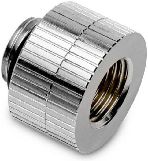 EK-Quantum 14mm Torque Rotary Extender, Made From Nickel-plated CNC Machined Brass, Sealed with Quality EPDM O-Rings - Nickel, Male To Female | 3831109827994 - Image 2