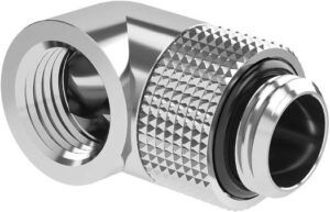 Barrow 90° Rotary Male to Female Adapter, G 1/4 Thread, Brass Material, Unique Appearance, Suitable For Changing the Connection Direction, Silver | FBWT90 BL