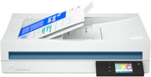 HP ScanJet Pro N4600 FNW1 Flatbed Scanner, Up to 1200 DPI Scan Resolution, 100 Sheets Document Feeder Capacity, 6000 Pages Duty Cycle, Wi-Fi / USB / Ethernet Connectivity, White | 20G07A
