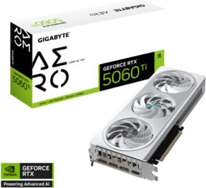 GIGABYTE GeForce RTX 5060 Ti AERO OC Graphics Card, 16GB GDDR7 128-Bit Memory, 2647 MHz Core Clock, 28 Gbps Memory Clock, PCI-Express 5.0 | GV-N506TAERO OC-16GD