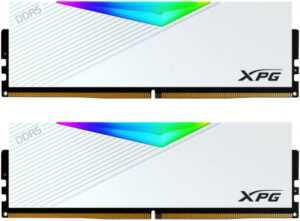 Adata XPG Lancer RGB 32GB (2 x16GB) DDR5 Desktop Memory, 6000 MHz Memory Speed, CAS Latency 40, Voltage 1.35V, Intel XMP 3.0, Integrated Heatsink, Unbuffered, ECC, White | AX5U6000C4016G-DCLARWH
