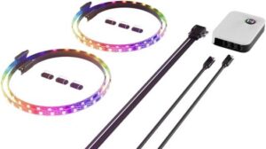 HYTE LS30 qRGB Light Strips Digital Immersion Lighting with Nexus Portal NP50, 62-Pixel qRGB Array LEDs, Nexus Link Type-C Connector, 3x Nexus Link Type-C, 1x 4-Pin PWM Channels | ACC-HYTE-LS30-B-2NP