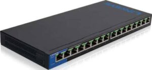 LINKSYS SWITCH LGS116P 16-Port Desktop Gigabit PoE+ Switch | LGS116P