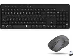 Redragon BS-7094 Wireless Gaming Keyboard and Mouse Combo, Compatible with MacOS, PC, Membrane Switch type, English - Arabic Layout, 10M Wireless Distance, Balck | BS-7094